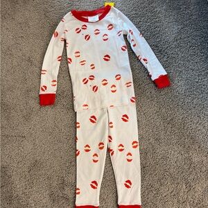 LAKE Valentines Red and White Pajama Set